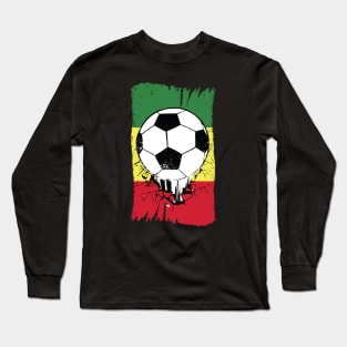 Vintage Senegal Flag with Football // Grunge Senegal Soccer Long Sleeve T-Shirt